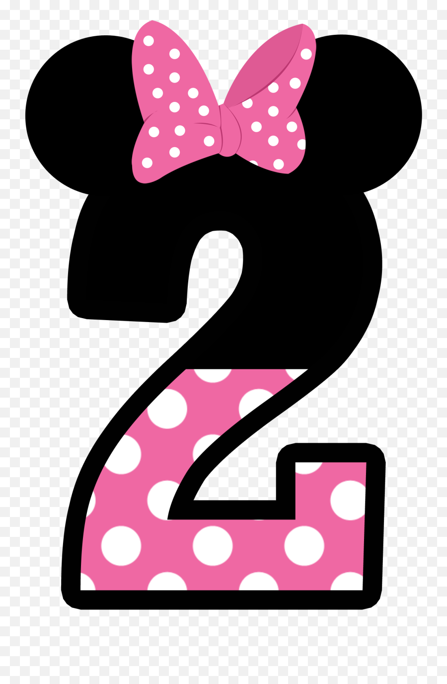 Number 2 Clipart Minnie Mouse Number 2 - Birthday Minnie Mouse 2 Emoji,Minnie Mouse Clipart