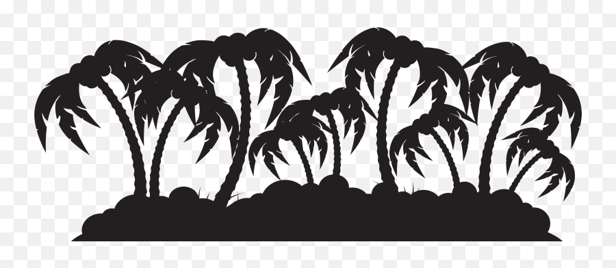 Palm Island Silhouette Png Clip Art - Silhouette Island Png Emoji,Island Transparent