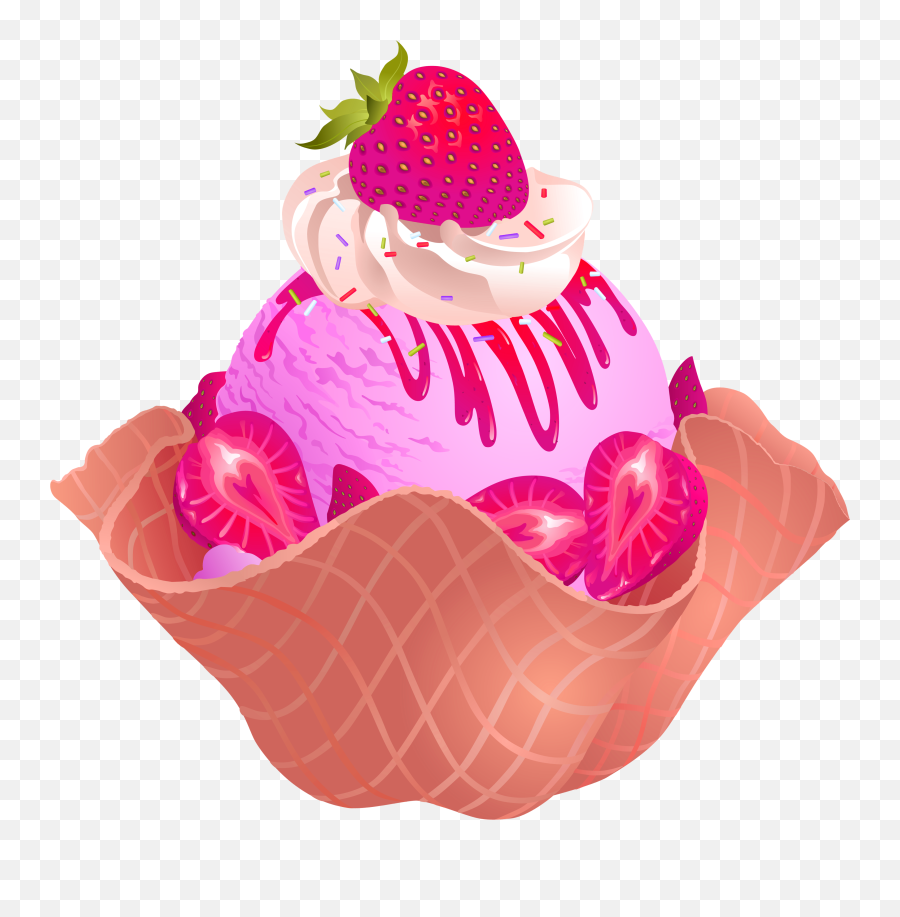 Icecream Cream Yum Sunday Sticker - Strawberry Ice Cream Vector Emoji,Icecream Sundae Clipart