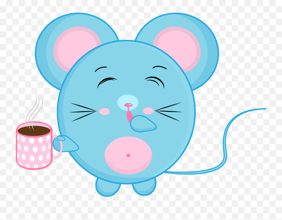 Cartoon Mouse With Coffee Clipart Free Download Transparent Emoji,Cute Coffee Clipart