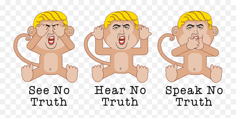 Three Trump Monkeys Clipart Free Download Transparent Png - Trump And Three Monkeys Cartoon Emoji,Donald Trump Clipart