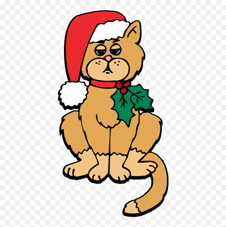 Free Christmas Cat Clipart Download Free Clip Art Free - Christmas Cat Clipart Emoji,Cat Clipart