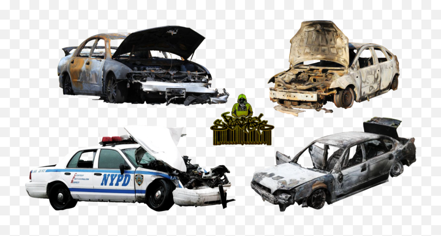 Download Hd Police Car Png Clipart - Damaged Police Car Png Emoji,Police Car Png