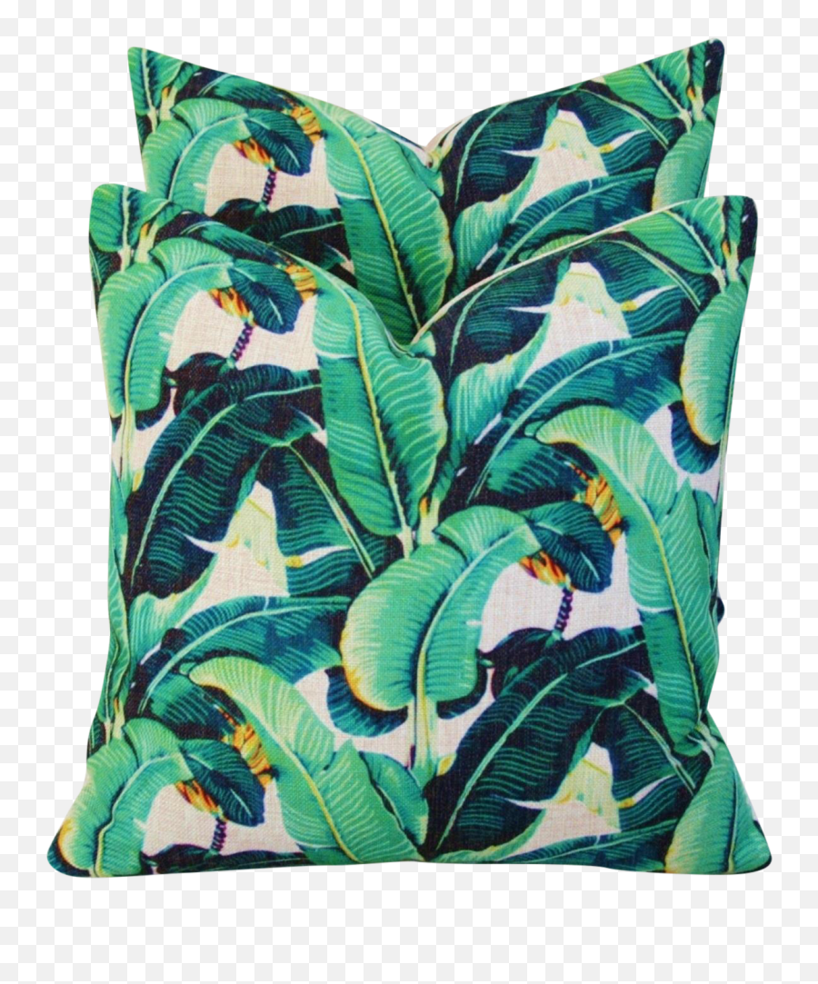 Download Dorothy Draper - Style Banana Leaf Pillows Banana Botanical Tropical Illustration Emoji,Banana Leaf Png