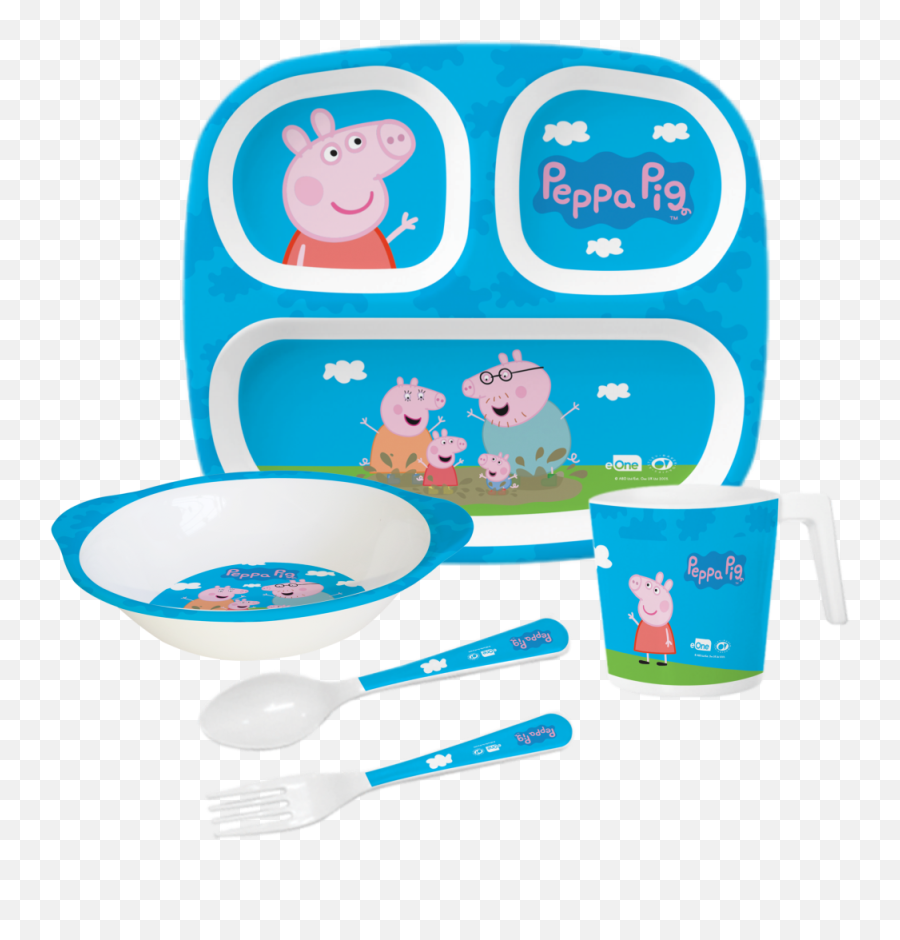 5 Pc Kids Set - Peppa Pig Dinner Set 15 Off Cup Emoji,Peppa Pig Png