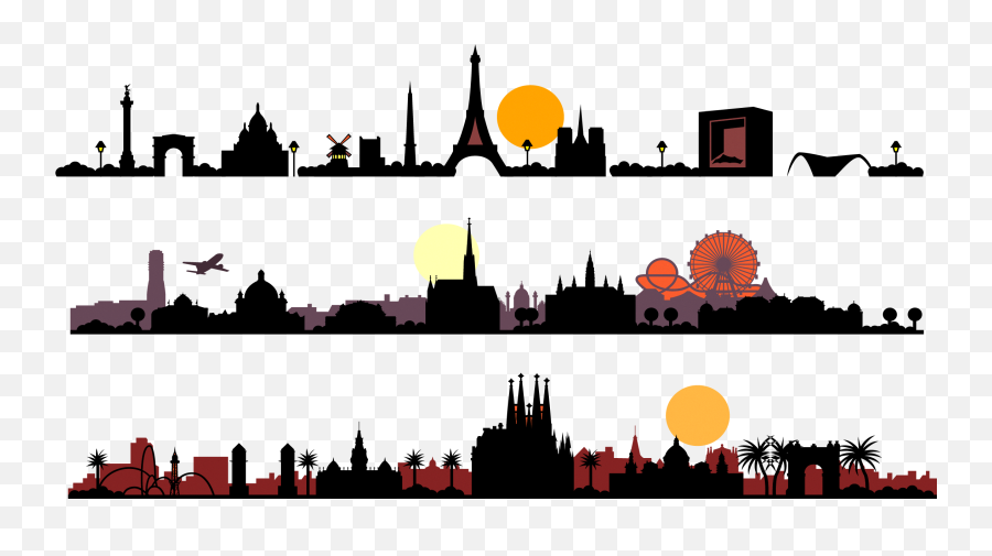Skyline Silhouette - City Silhouette Png Download 2244 Emoji,City Transparent Background