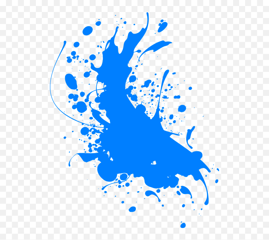 Download Hd Dark Blue Splash Ink Clip Art At Clker - Paint Splatter Png Blue Emoji,Splash Clipart