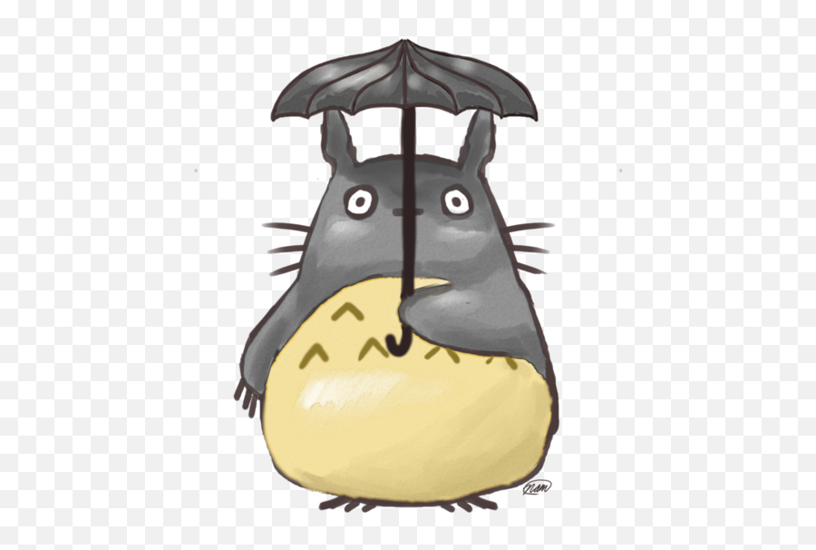 Download Hd Totoro Umbrella Png - Ugly Emoji,Totoro Clipart