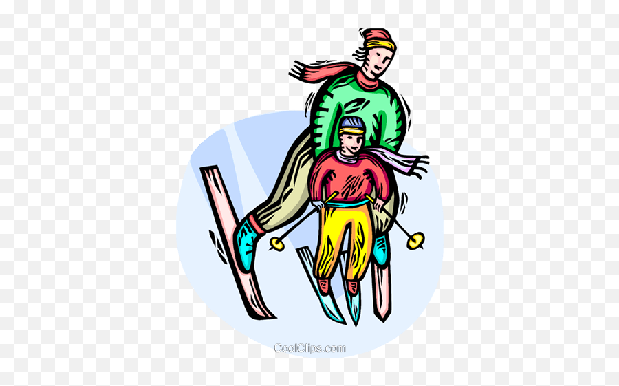 Father And Son Downhill Skiing Royalty Free Vector Clip Art Emoji,Son Clipart