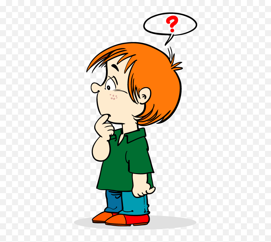 Student Asking Question - Transparent Background Boy Thinking Clipart Emoji,Questions Clipart