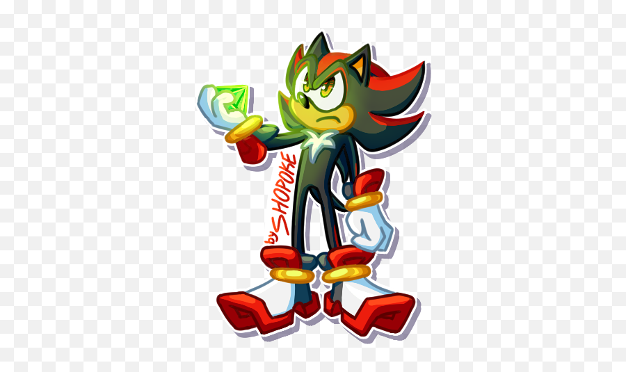 Shadow The Hedgehog - Chaos Emerald Sticker By Shopoke Emoji,Chaos Emeralds Png