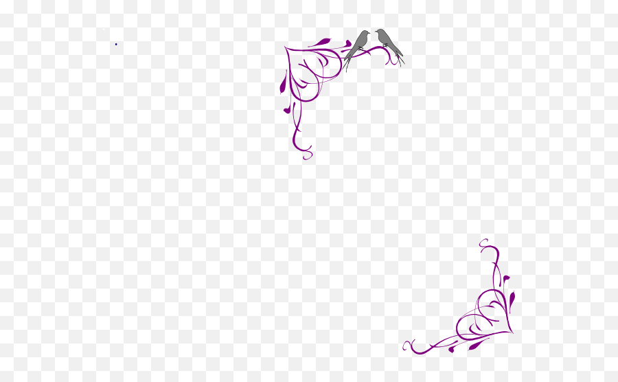 Love Birds Grey Corner Frame Purple2 Clip Art At Clkercom Emoji,Corner Frame Png