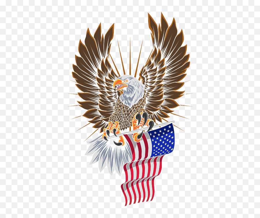 Pride Bald Eagle With Usa Flag - America Puzzle Emoji,American Flag Eagle Png
