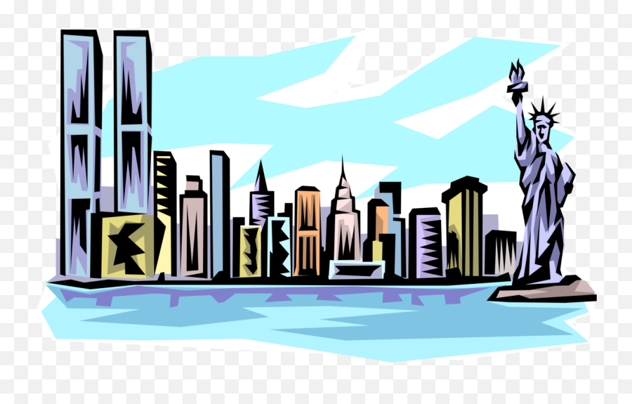 Download Vector Illustration Of Pre 911 New York Skyline Emoji,New York Yankees Clipart