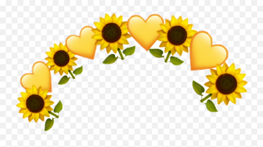 Floral Crown Png - Transparent Yellow Heart Emoji Background,Flower Crown Png