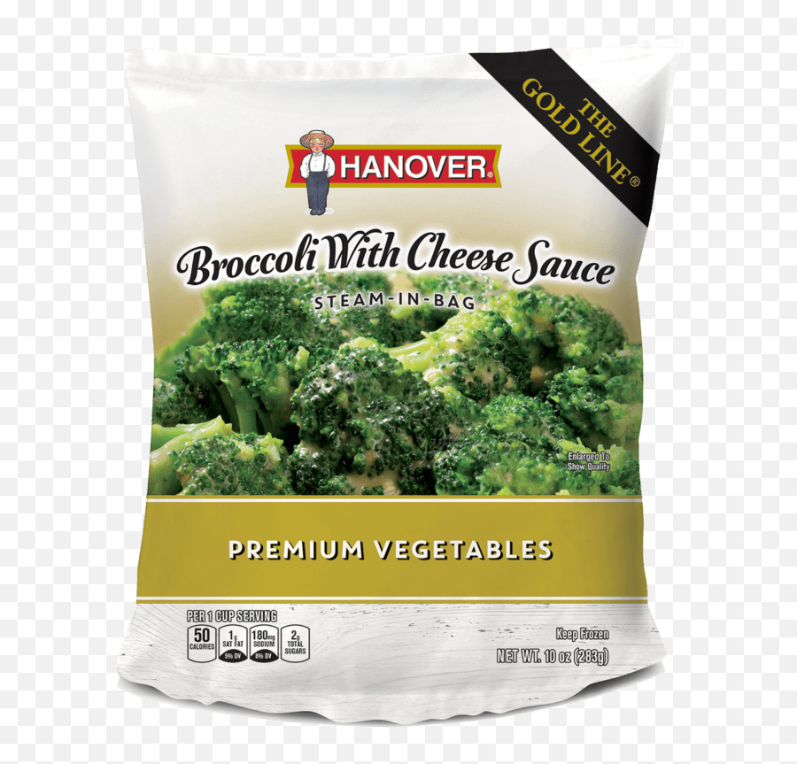 Broccoli With Cheese Sauce - 10oz Steaminbag Hanover Foods Hanover Petite Green Beans Emoji,Cheese Transparent