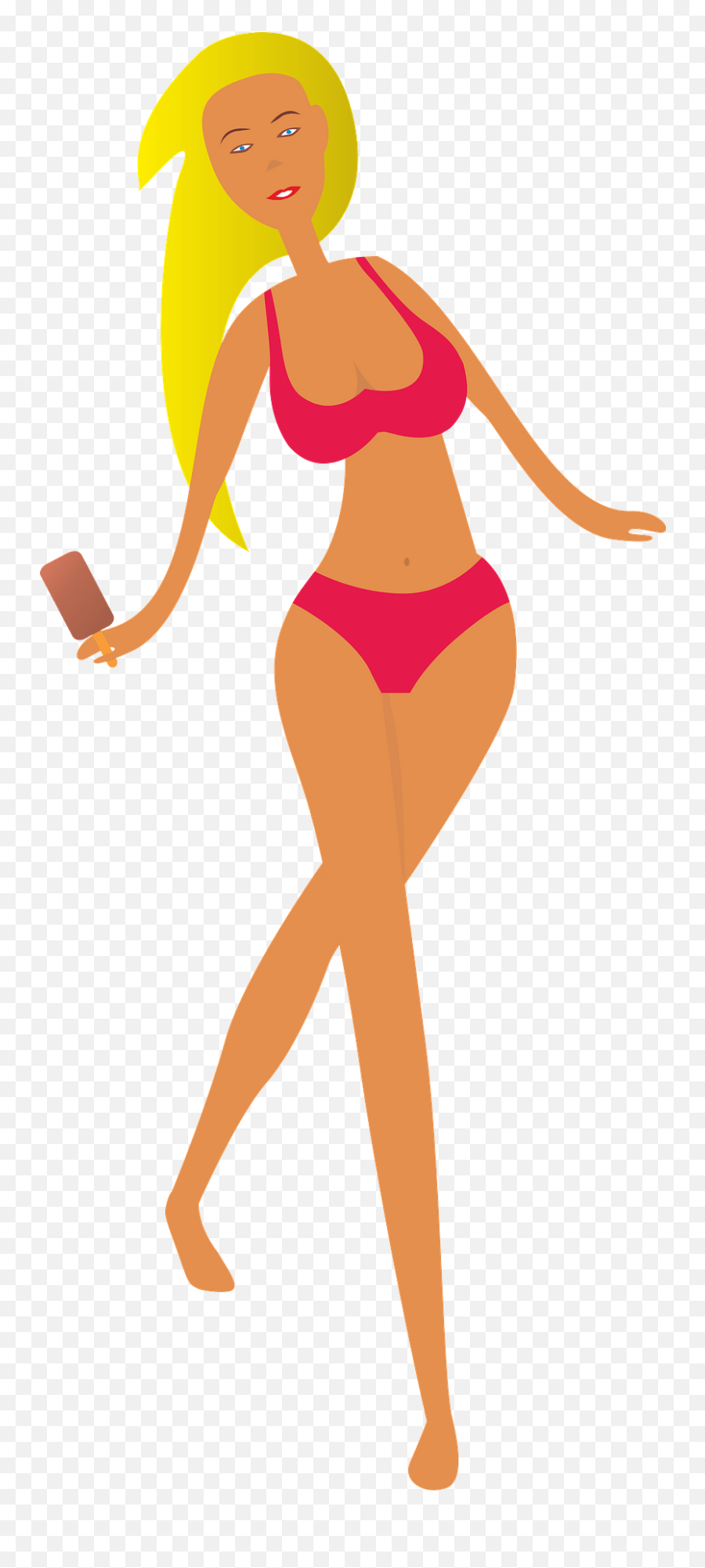 Blond Haired Woman In A Bikini Clipart - For Women Emoji,Swimsuit Clipart