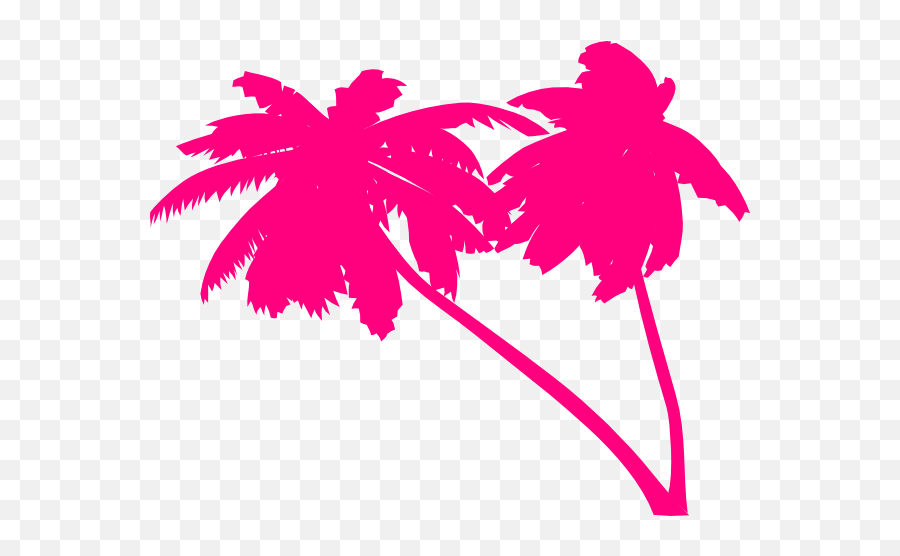 Palm Tree Clipart Double - Pink Palm Tree Vector Full Size Palm Tree Silhouette Pink Emoji,Palm Tree Clipart