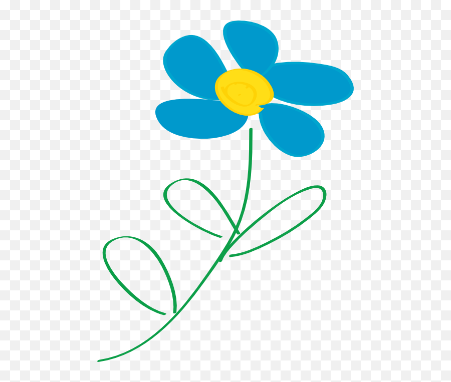Whimsical Blue Flower Clipart - Free Small Flowers Clipart Emoji,Blue Flower Clipart