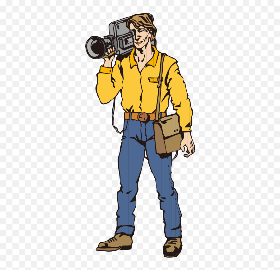 Camera Operator Photographer Clip Art - Transparent Cartoon Camera Guy Png Emoji,Photographer Clipart