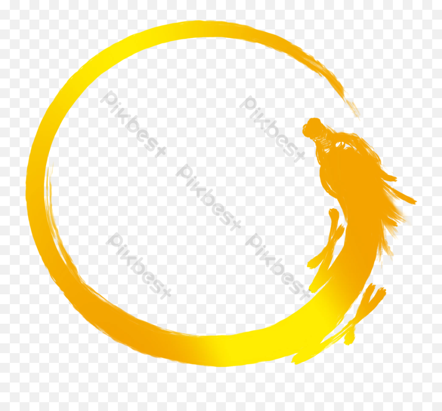 Round Ink Dragon Commonly Used In Logo - Circle Golden Dragon Logo Emoji,Round Logo Design