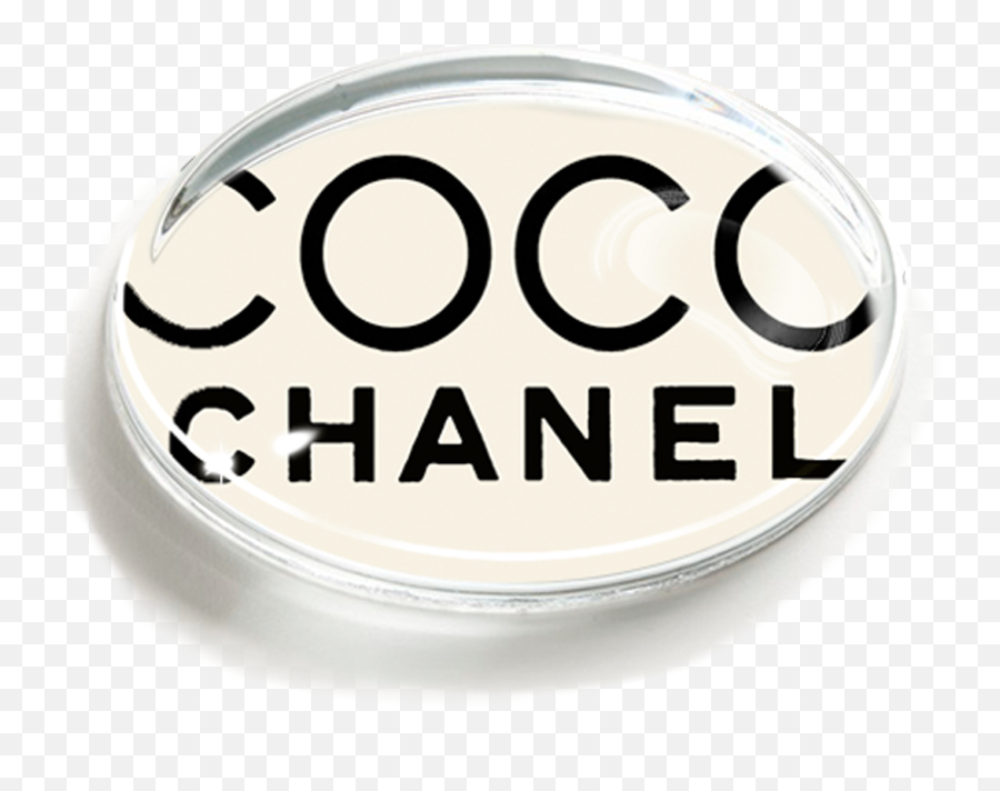 Vintage Coco Chanel Text Crystal Oval Paperweight Emoji,Coco Chanel Logo Png