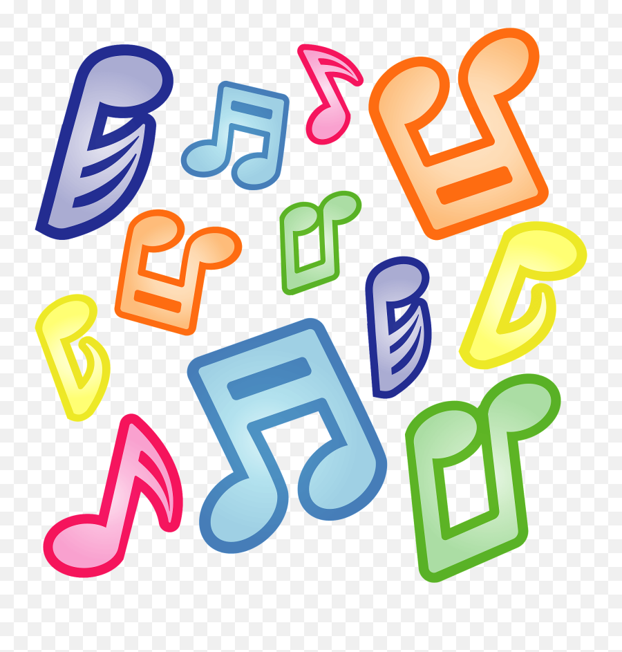Colorful Musical Notes Design Clipart - Colorful Music Notes Music Clipart Emoji,Music Notes Clipart