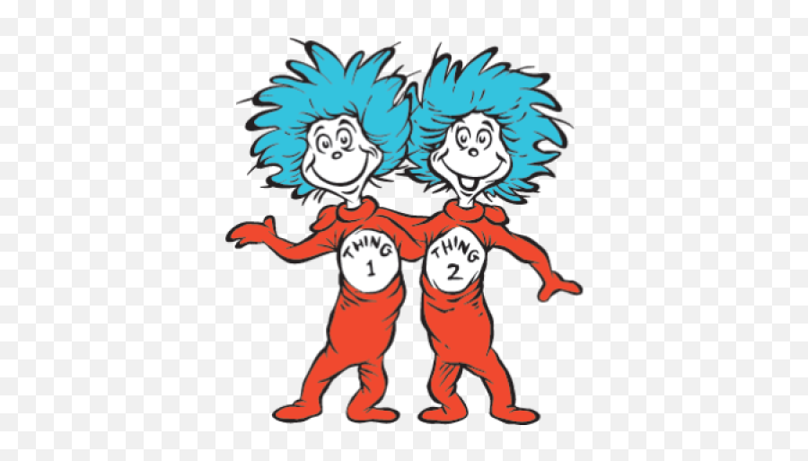 Thing Png Transparent Images - Thing 1 And Thing 2 Cut Out Emoji,Dr Seuss Clipart
