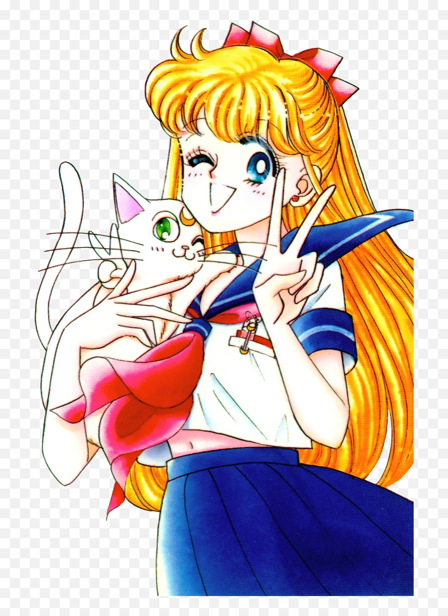 Download Hd Artemis And Venus Sailor Moon Transparent Png - Sailor Venus Artemis Emoji,Sailor Moon Png