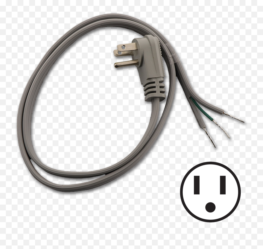 Chadwell Supply 3 Ft Pigtail Power Cord - Angled Plug Emoji,Power Cord Png