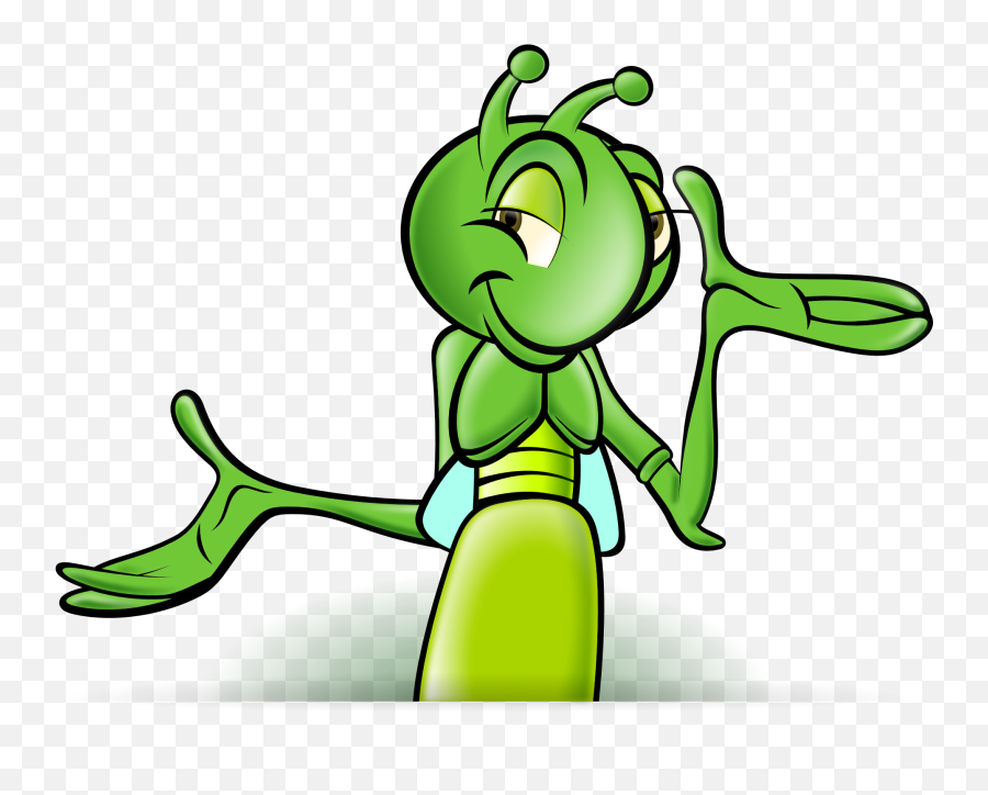 Green Smiling Grasshopper Clipart Free - Animated Cricket Emoji,Grasshopper Clipart