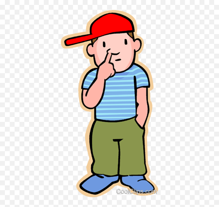 Little Boy Picking His Nose Royalty - Boy Picking Nose Clipart Emoji,Nose Clipart