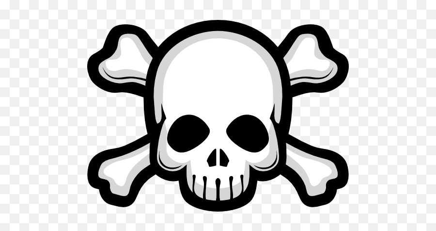 Simple Shaded Skull And Crossbones Sticker - Simple Skull And Crossbones Emoji,Skull And Crossbones Png