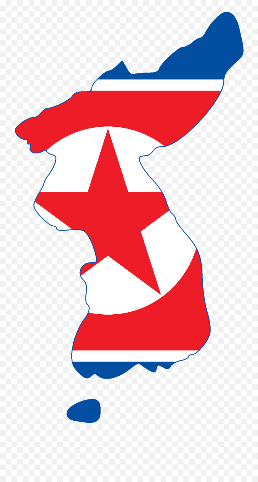 Korea North Korea Flag Map Clipart - Korea Flag Map Dprk Emoji,Korean Flag Png