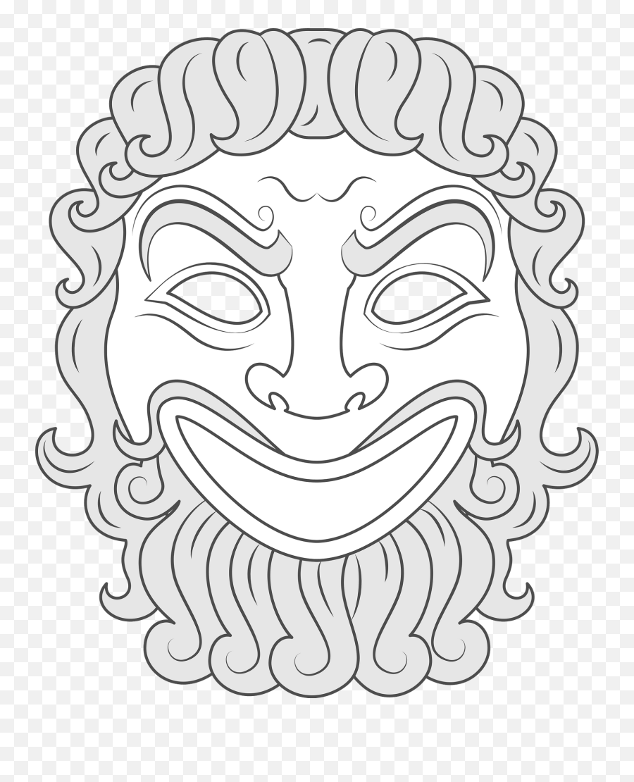 Ancient Greek Masks Template Emoji,Theater Mask Clipart