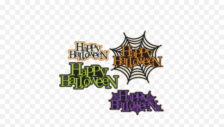 Happy Halloween Title Set Svg Scrapbook Cut File Cute - Language Emoji,Happy Halloween Clipart