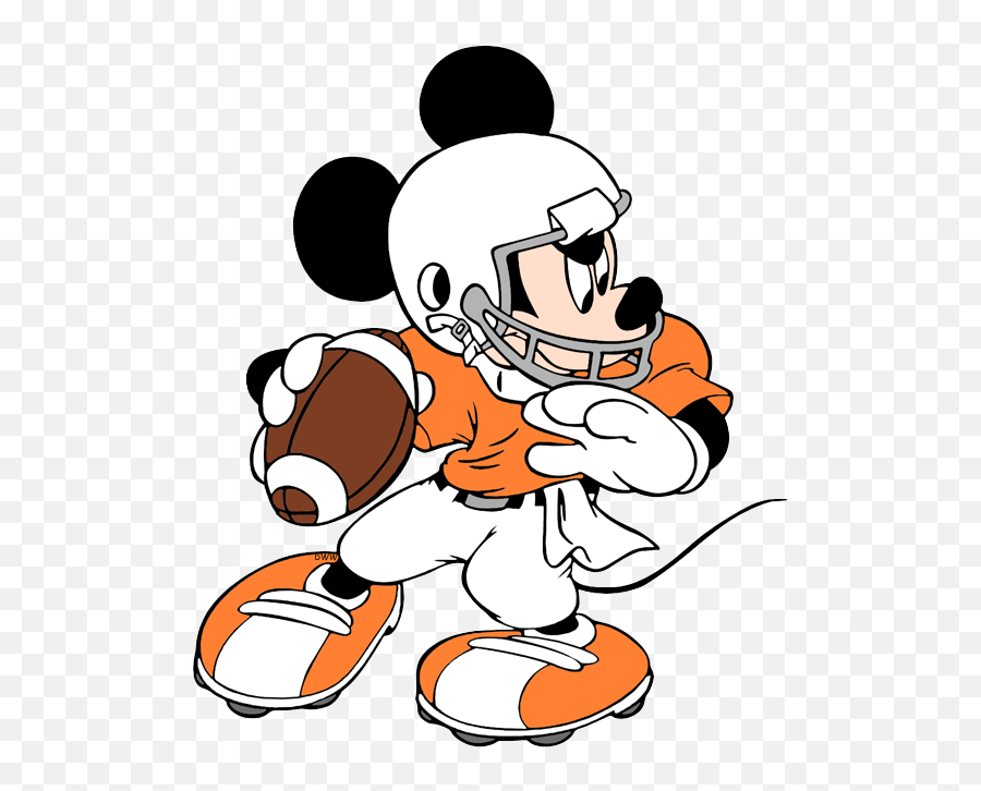 Mickey Standing With Football Playing Football - Mickey Football Mickey Mouse Emoji,Tennessee Vols Logo