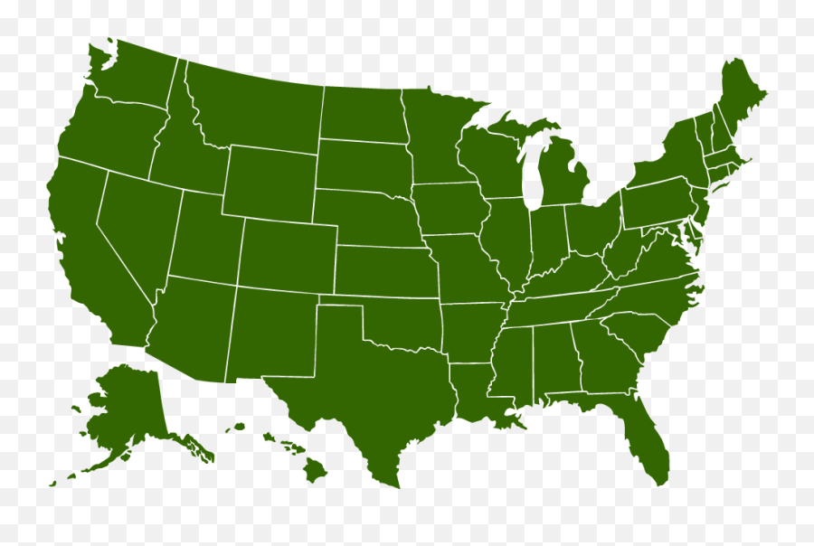 50 Us States - Us Map Blue Emoji,Transparent Colors