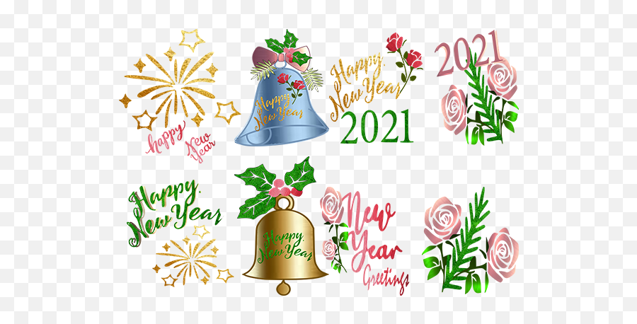 New Year Cliparts - Bell Emoji,Happy New Year Clipart