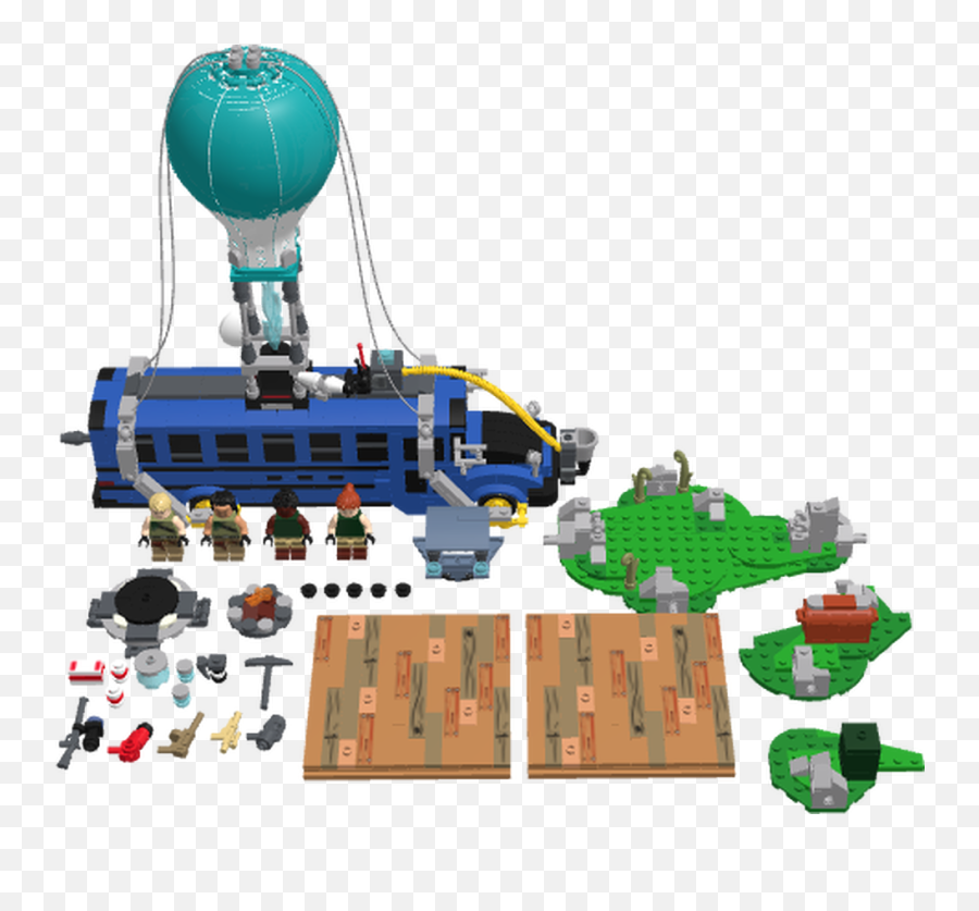 Download Hd Lego Fortnite Battle Bus - Lego Fortnite Sets Emoji,Battle Bus Png