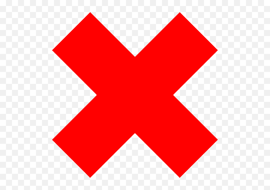 Red Cross X Mark Coffee Mug - X Mark Emoji,Red X Transparent