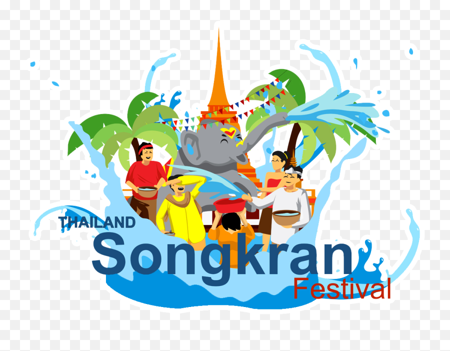 Happy Songkran Festival - Songkran Vector Free Download Emoji,Hump Day Clipart