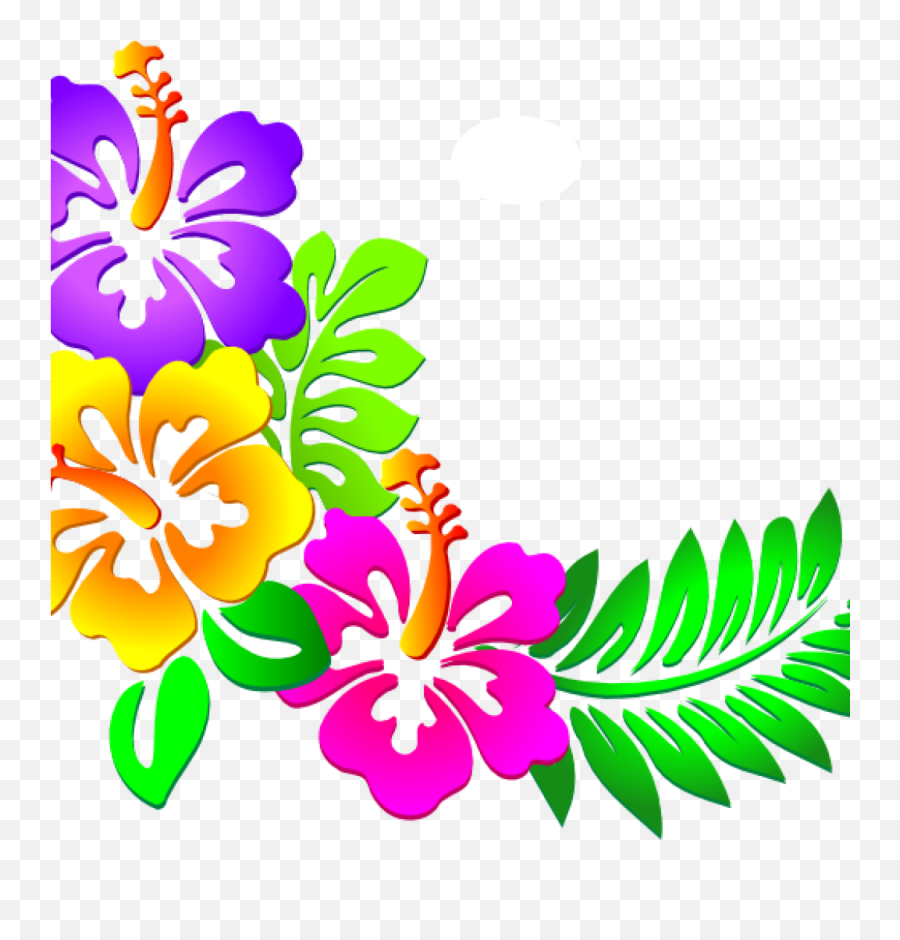 Hawaiian Clipart Png Png Image With No - Corner Butterfly Border Designs Emoji,Tropical Clipart