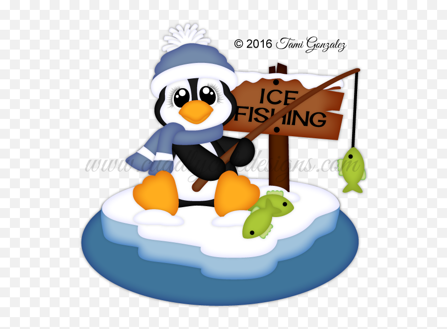 Fishing Penguin Christmas Yard Art Penguins Christmas - Christmas Ice Fishing Clipart Emoji,Fishing Clipart