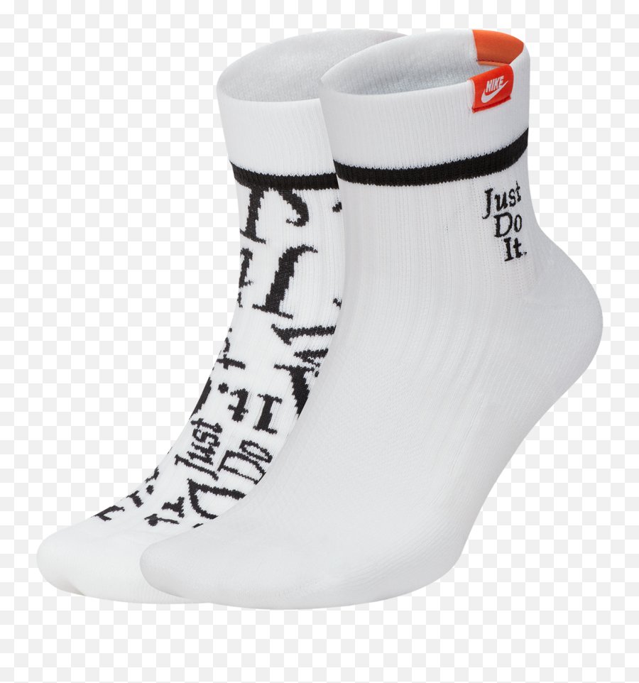Nike Just Do It Ankle Socks - White With Black 2 Pairs Nike Socks Just Do Emoji,Nike Just Do It Logo