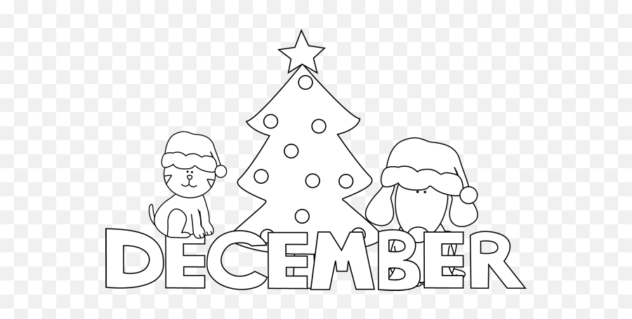 Christmas Dog Clipart Black And White - Clip Art Library Christmas December Free Clip Art Emoji,December Clipart