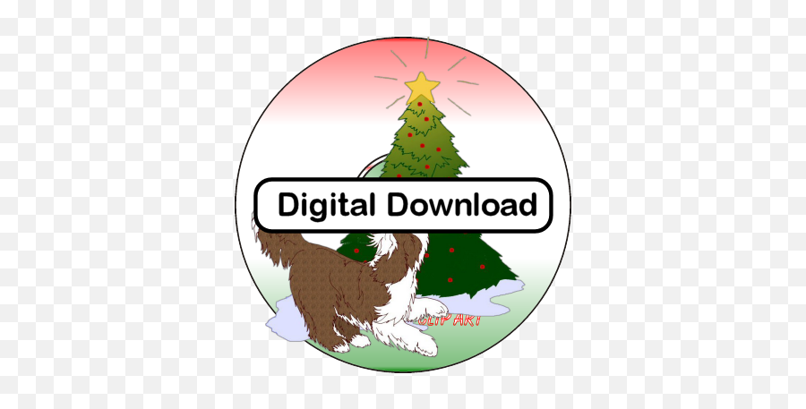Bearded Collie Christmas Clip Art Emoji,Christmas Dog Clipart