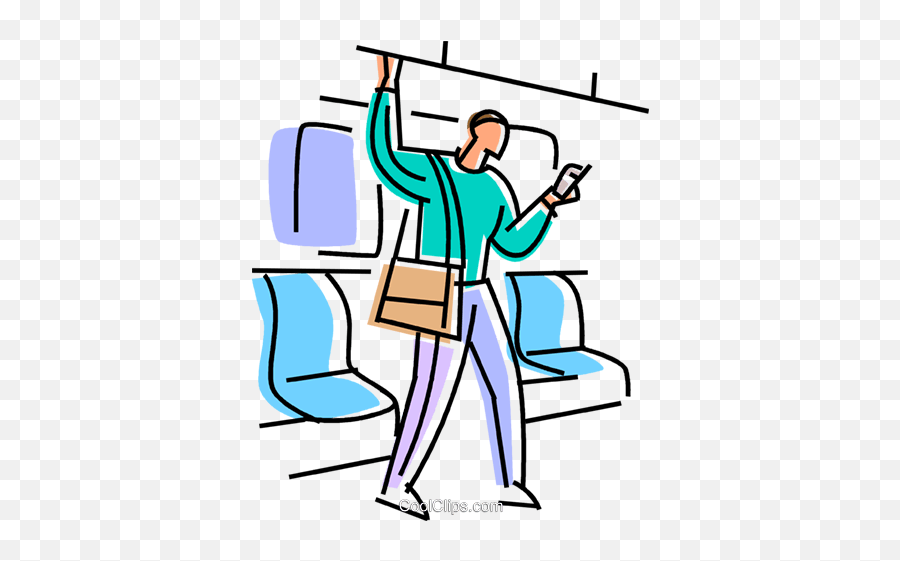 Passenger On A Subway With Cell Phone Royalty Free Vector Emoji,Subway Clipart