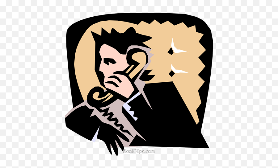 Man On Phone Royalty Free Vector Clip Art Illustration Emoji,Person On Phone Clipart