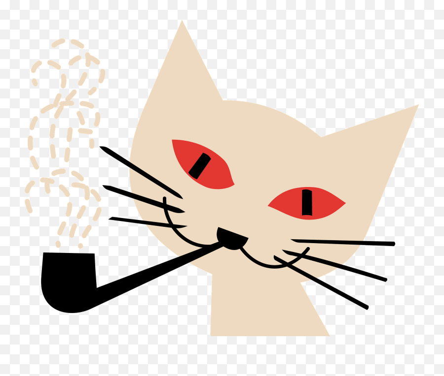 Cat Face With Pipe Clipart Free Download Transparent Png - Matchbook Graphics Emoji,Pipe Clipart